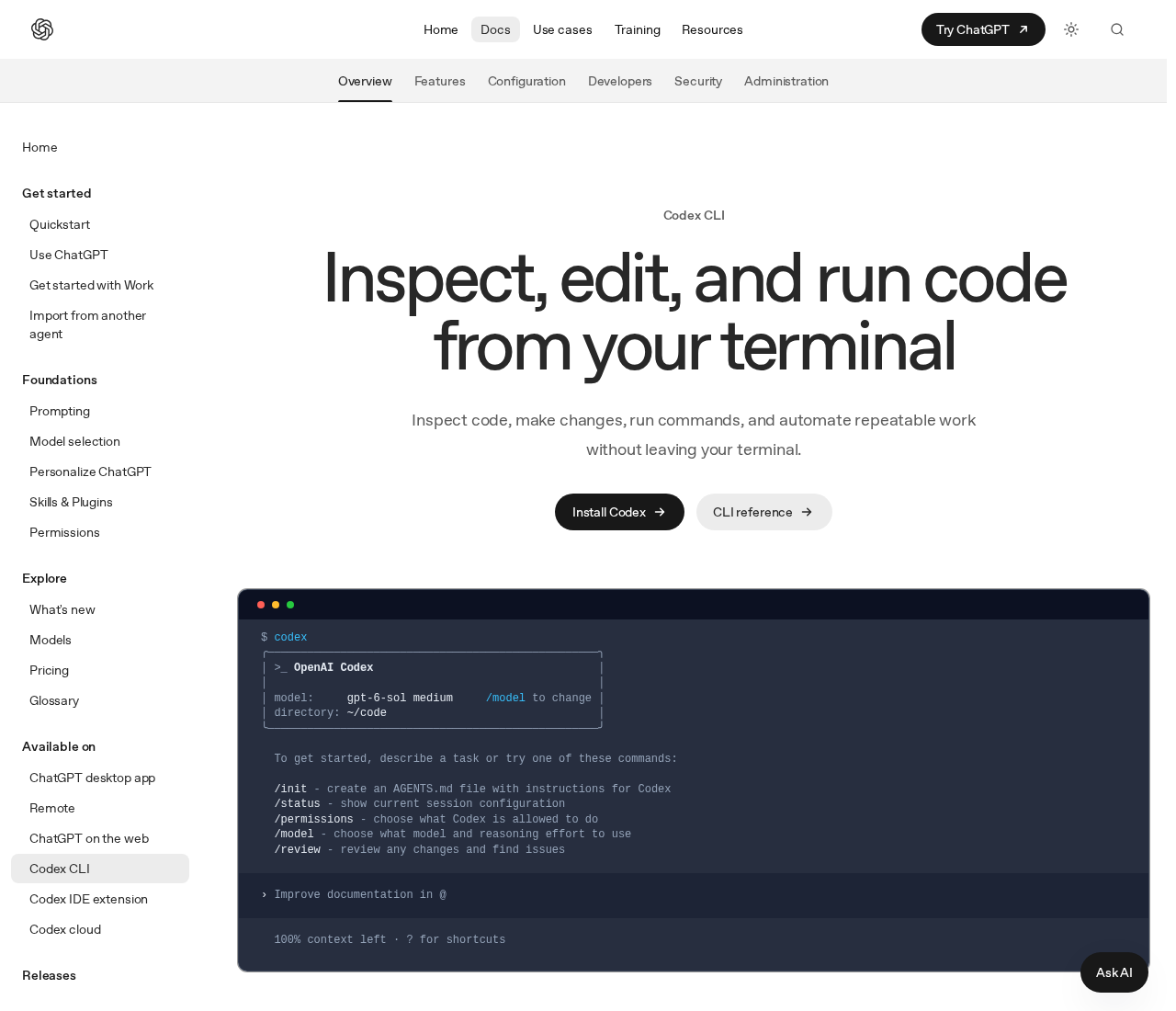 Codex CLI page, September 25, 2026